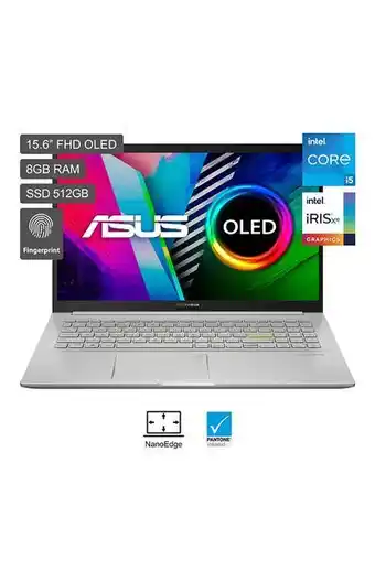 Tiendas EFE Laptop asus vivobook 15 oled 15.6' windows 11 intel core i5 1135g7 8gb 512gb ssd k513ea-l12022w oferta
