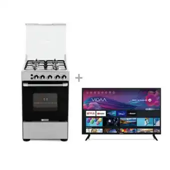 Hiraoka Televisor miray led hd smart 32 ms32-e203 + cocina a gas miray mirto plus 4 hornillas oferta