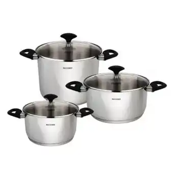Tottus Juego de ollas acero inoxidable gia plus 22 más 26 cm más olla alta 24 cm oferta