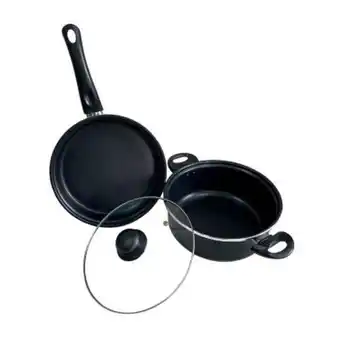 Tottus Juego de ollas aluminio antiadherente 24cm + sartén 24cm oferta