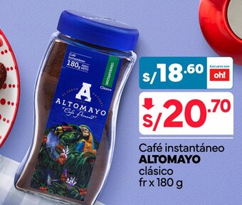 Plaza Vea Café instantáneo ALTOMAYO clásico fr x 180g oferta