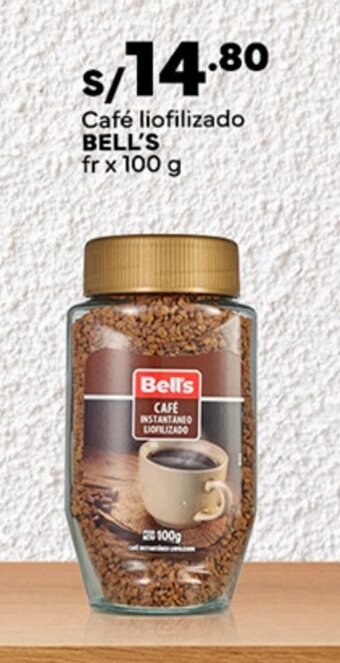 Plaza Vea Café liofilizado BELL'S fr x 100g oferta