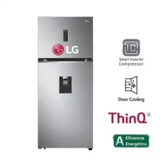 Tottus Refrigeradora gt37sgp 374l hygiene fresh top mount plateada lg oferta