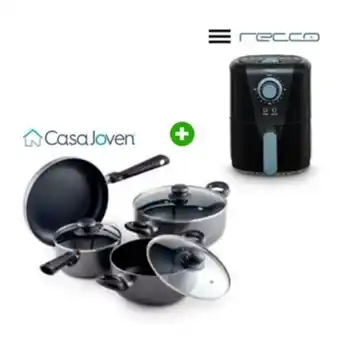 Tottus Juego de ollas 7 piezas casa joven + freidora de aire recco oferta