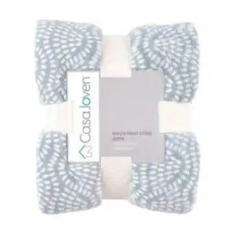 Tottus Manta print coral verde 130x160 cm oferta