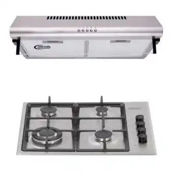 Hiraoka Cocina glp empotrable klimatic cekt600-pro 4 hornillas + campana extractora klimatic ck-601ix-a 60cm oferta