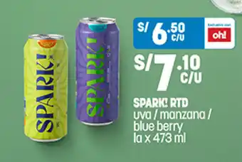 Plaza Vea SPARK! RTD uva / manzana / blue berry la x 473ml oferta
