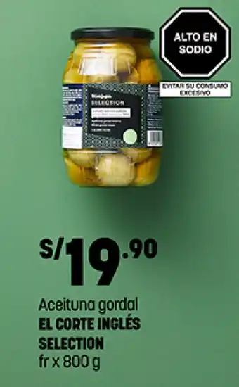 Plaza Vea Aceituna gordal EL CORTE INGLÉS SELECTION fr x 800g oferta