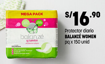 Plaza Vea Protector diario BALANZÉ WOMEN pq x 150 unid oferta