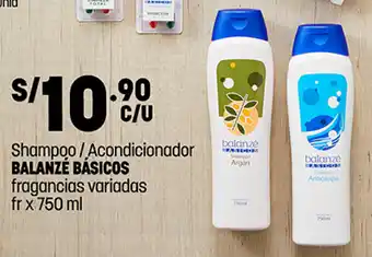 Plaza Vea Shampoo / Acondicionador BALANZE BÁSICOS fragancias variadas fr x 750ml oferta