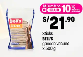 Plaza Vea Sticks BELL'S ganado vacuno x 500g oferta