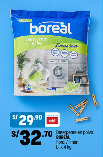 Plaza Vea Detergente en polvo BOREAL floral / limón bl x 4kg oferta