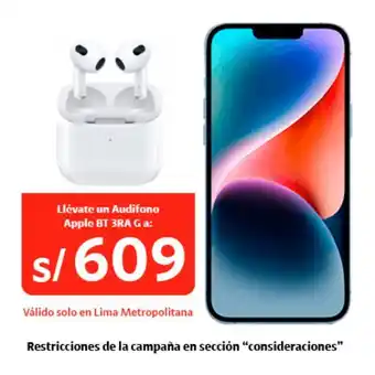 Iphone 14 256gb blue + portabilidad + postpago + plan max ilimitado 69.90 p