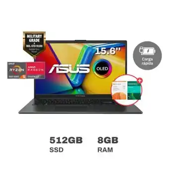 Oechsle Laptop asus vivobook go 15 oled e1504fa-l1112w amd ryzen 5 8gb ram 512gb ssd 15.6 oferta