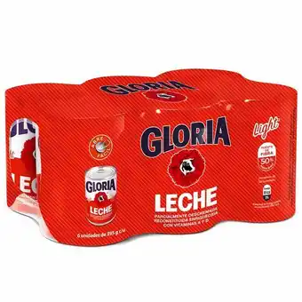 Vivanda Leche light gloria lata 395g paquete 6un oferta