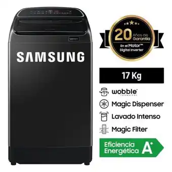 Oechsle Lavadora samsung eco digital inverter con wobble 17 kg wa17t6260bv/pe negro oferta