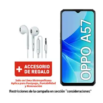 Claro A57 128gb negro + earphone + portabilidad + postpago + plan max ilimitado 69.90 p oferta