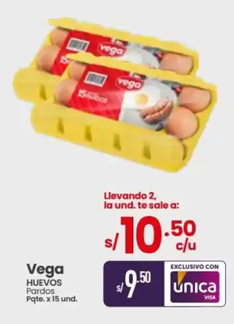 Vega Vega HUEVOS Pardos Pqte. x 15 und. oferta
