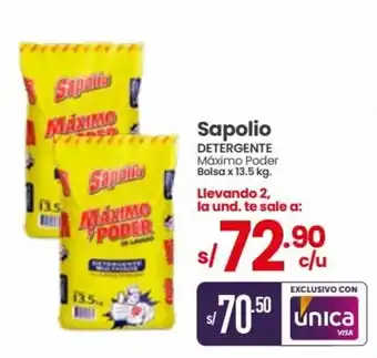 Vega Sapolio DETERGENTE Máximo Poder Bolsa x 13.5 kg. oferta