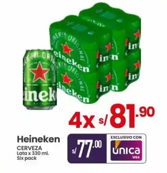 Vega Heineken CERVEZA Lata x 330 ml. Six pack x 4 oferta