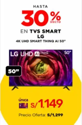 La Curacao LG 4K UHD SMART THING AI 50" oferta