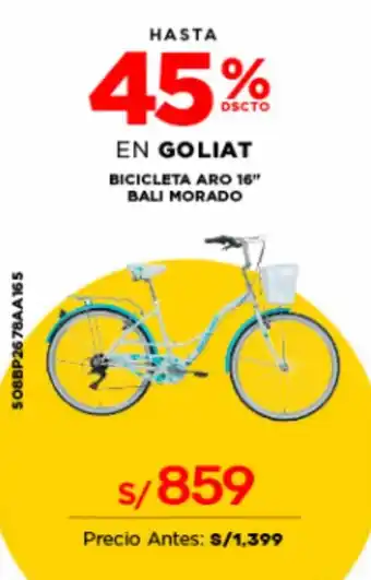 La Curacao BICICLETA ARO 16" BALI MORADO oferta