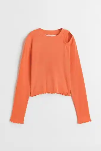 H&M Polo crop acanalado de algodón oferta