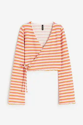 H&M Top cruzado acanalado oferta
