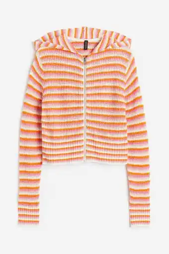 H&M Casaca en punto acanalado con capucha oferta