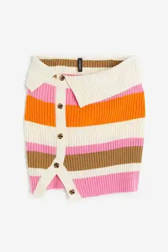 H&M Falda tejida en punto acanalado con botones oferta
