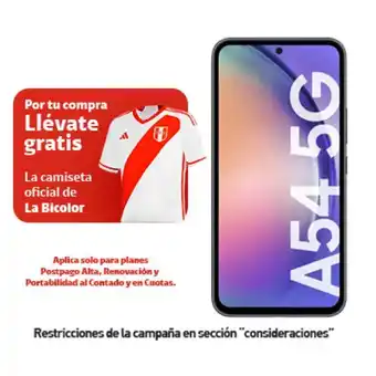 Claro Galaxy a54 256gb 5g negro + camiseta peru + portabilidad + postpago + plan max ilimitado 69.90 p oferta