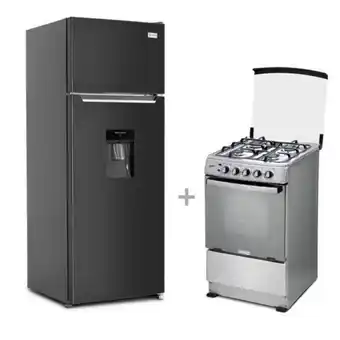 Hiraoka Refrigeradora miray rm-211hd euro frio 211 l + cocina a glp miray cerezo 4 hornillas oferta