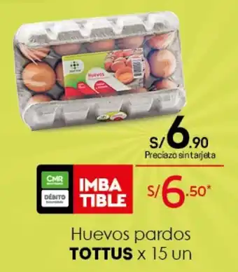 Tottus Huevos Pardos Tottus x 15un oferta
