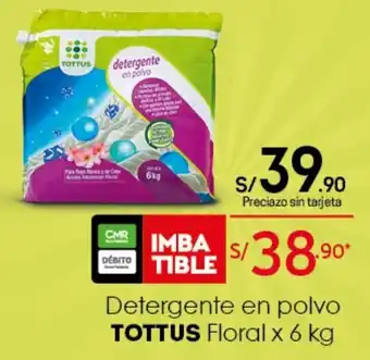 Tottus Detergente en Polvo Tottus Floral x 5kg oferta