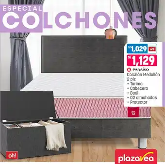 Plaza Vea PARAÍSO Colchón Medallón 2 plz oferta