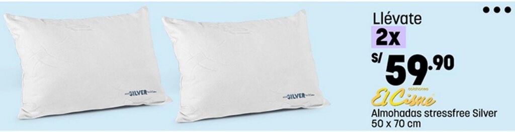 El Cisne Almohadas stressfree Silver 50 x 70 cm oferta en Plaza Vea