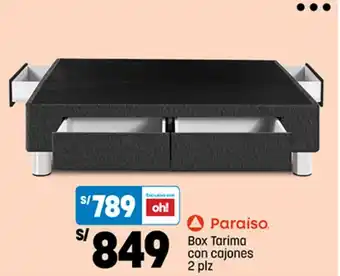 Plaza Vea Paraíso. Box Tarima con cajones 2 plz oferta