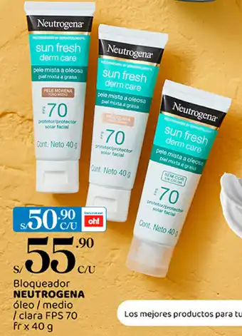 Plaza Vea Bloqueador NEUTROGENA óleo / medio / clara FPS 70 fr x 40 g oferta