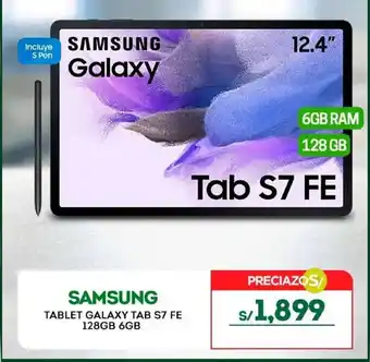 Tottus SAMSUNG TABLET GALAXY TAB S7 FE 128GB 6GB oferta