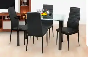 Tottus CASA JOVEN COMEDOR VIDRIO KIEL 4 SILLAS oferta