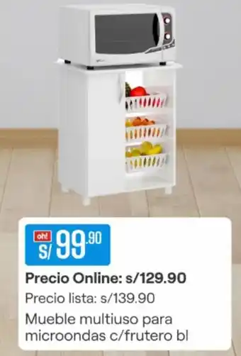 Promart Mueble multiuso para microondas c/frutero bl oferta