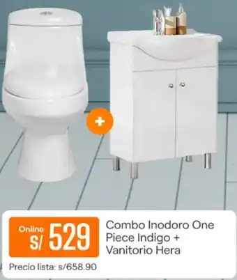 Promart Combo Inodoro One Piece Indigo + Vanitorio Hera oferta