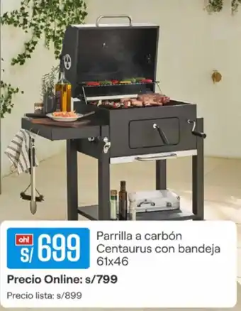Promart Parrilla a carbón Centaurus con bandeja 61x46 oferta