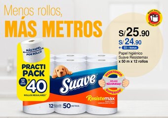 Metro Papel higiénico Suave Resistemax x 50 m x 12 rollos oferta