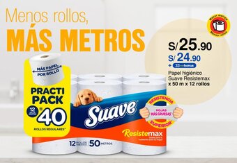 Metro Papel higiénico Suave Resistemax x 50 m x 12 rollos oferta