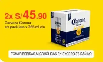 Metro Cerveza Corona six pack lata x 355 ml c/u oferta