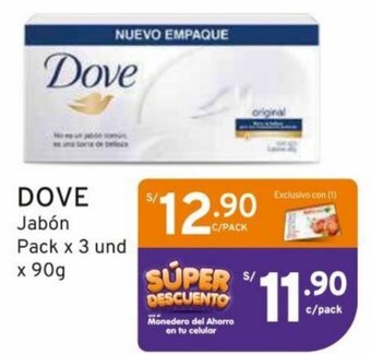 Mifarma DOVE Jabón Pack x 3 und x 90g oferta