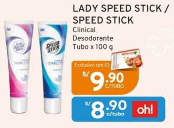 Mifarma LADY SPEED STICK / SPEED STICK Clinical Desodorante Tubo x 100 g oferta