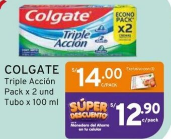 Mifarma Colgate Triple Acción Pack x 2 und Tubo x 100 ml oferta