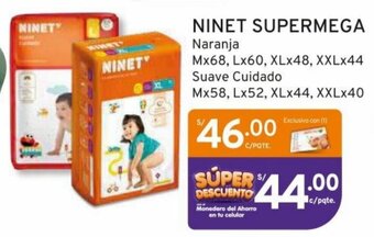 Mifarma NINET SUPERMEGA Naranja Mx68, Lx60, XLX48, XXLX44 Suave Cuidado oferta